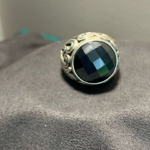 Silver ring with black stone!